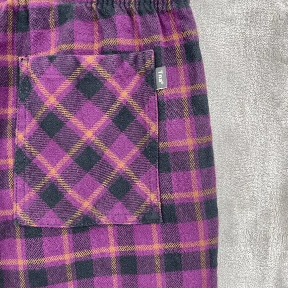 Tna Aritzia Oakwood Organic Cotton Flannel Plaid Pull On Pants Purple - Picture 6 of 12